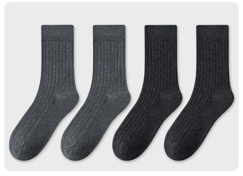 Men's Socks In Tube Pure Cotton Deodorant Solid Color
