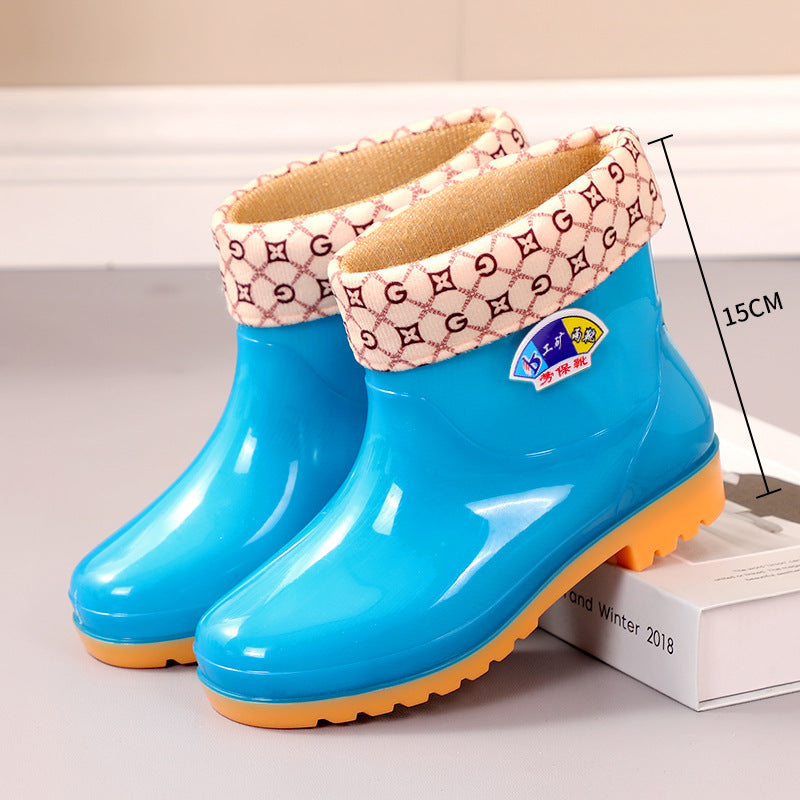 Ladies' Short Thermal Waterproof Non-slip Rain Boots