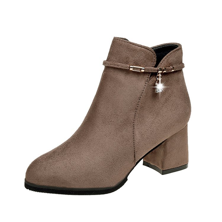 Women's Thick Heel Mid-heel Boots With Side Zip