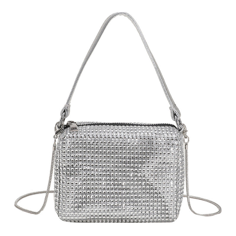 Dame håndtaske med rhinsten, ny mode kæde skulder-/crossbody-taske