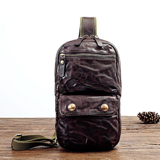 Vegetable Tanned Head Layer Cow Chest Covering Leather For Men