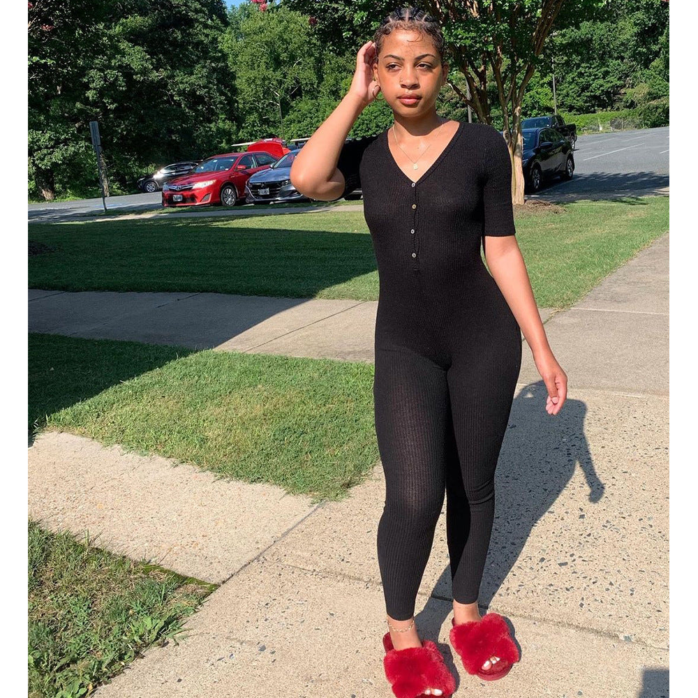Women's Threaded Trousers Jumpsuit