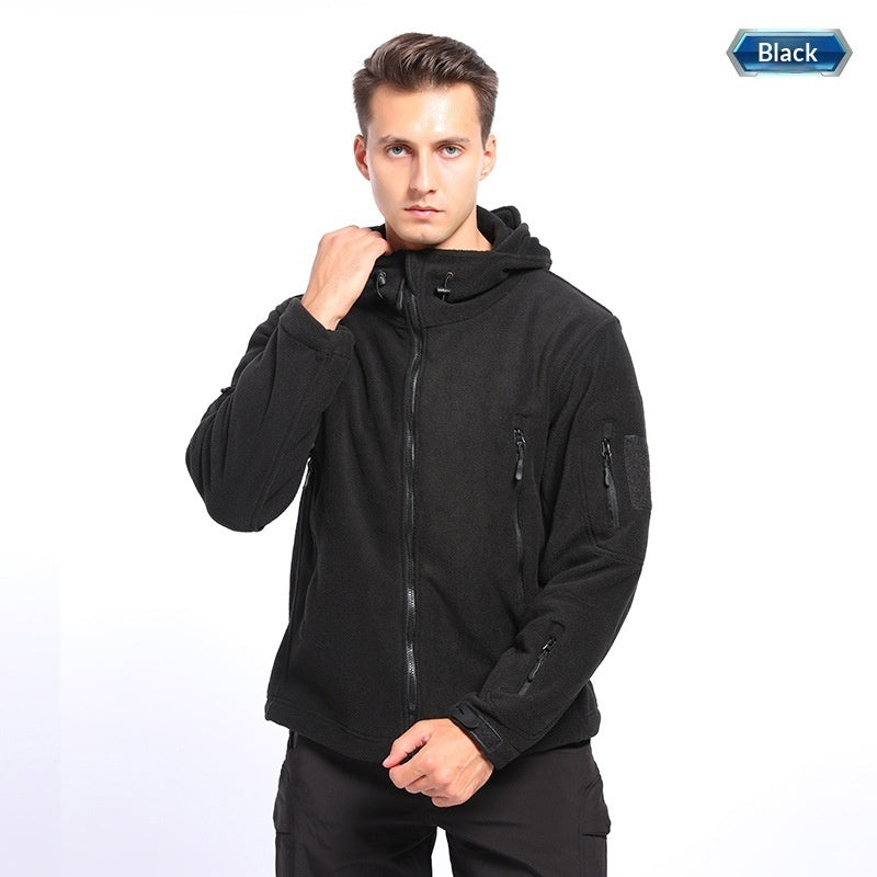 Outdoor Sports Fleece-Lined Hooded Insulated Polar Fleece Jacket