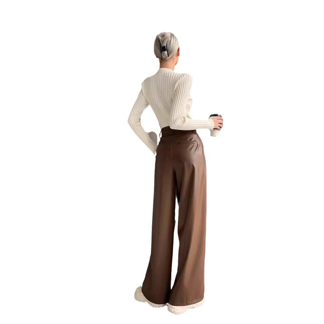 Autumn And Winter Women's European And American Straight-leg Trousers