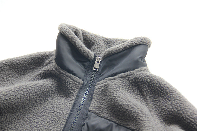 Men's Double-sided Polar Fleece Thickening Stand Collar Cashmere Hoodie