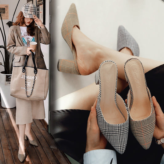 Women's New Fashion Pointed High Heel Sandals And Slippers