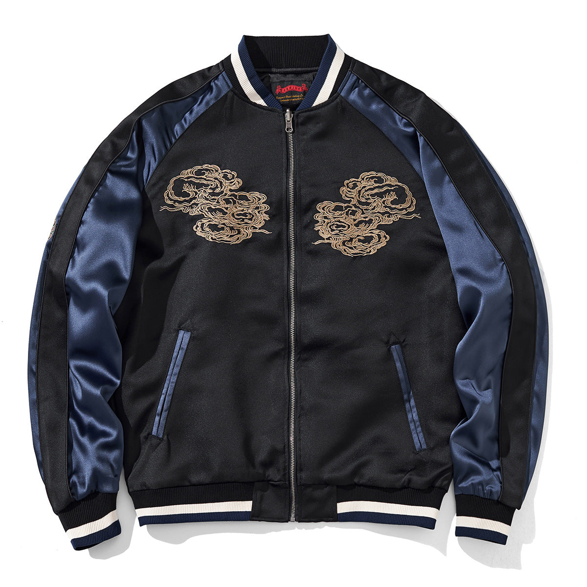 Mens Loose Fit Polyester Embroidered Chinese Style Jacket