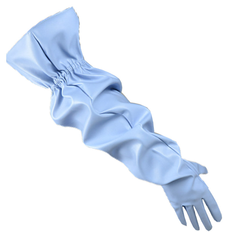 Large Sleeve Loose Long Leather Elastic Belt Gloves