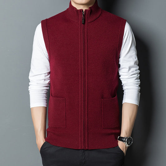 Mens Knitted Wool Thermal Vest