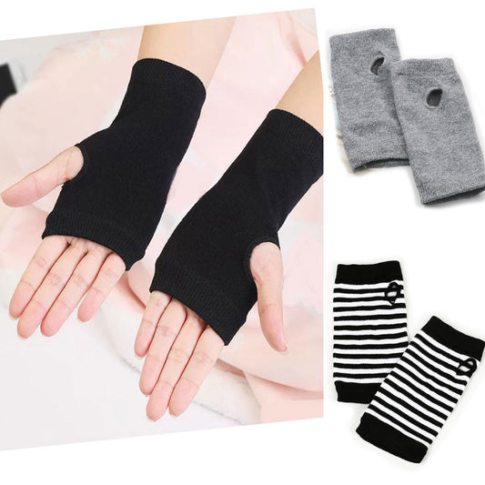 Men's And Women's Autumn And Winter Thin Spring And Summer Cotton Half Finger Sports Fingerless Gloves