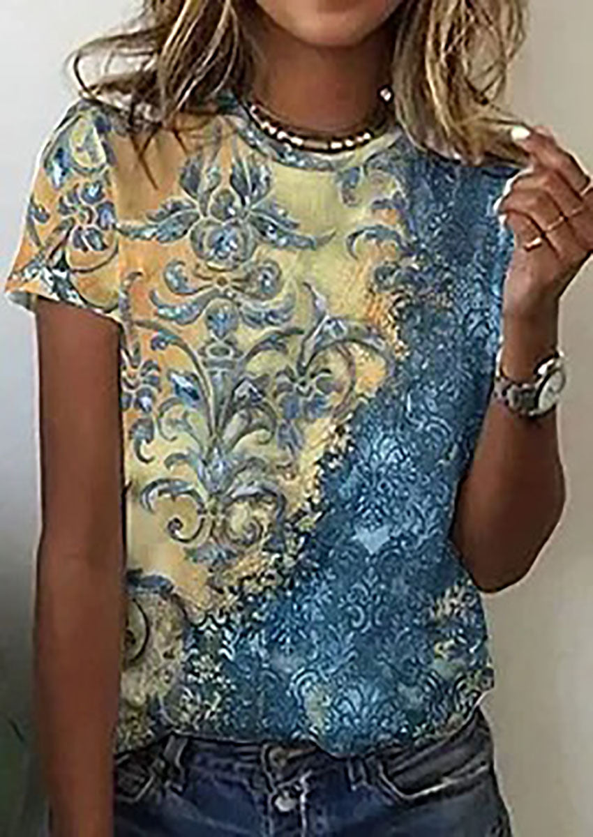 Round Neck Women's Short-sleeved T-shirt Loose Casual