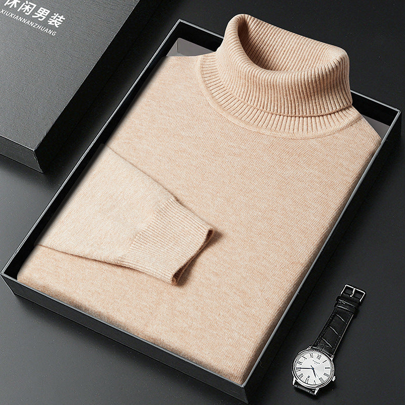 Men's Sweater Turtleneck Winter Solid Color Bottoming Sweater