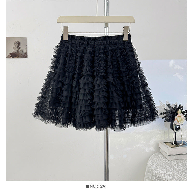 Korean-style Sweet Tulle Tutu Skirt For Women