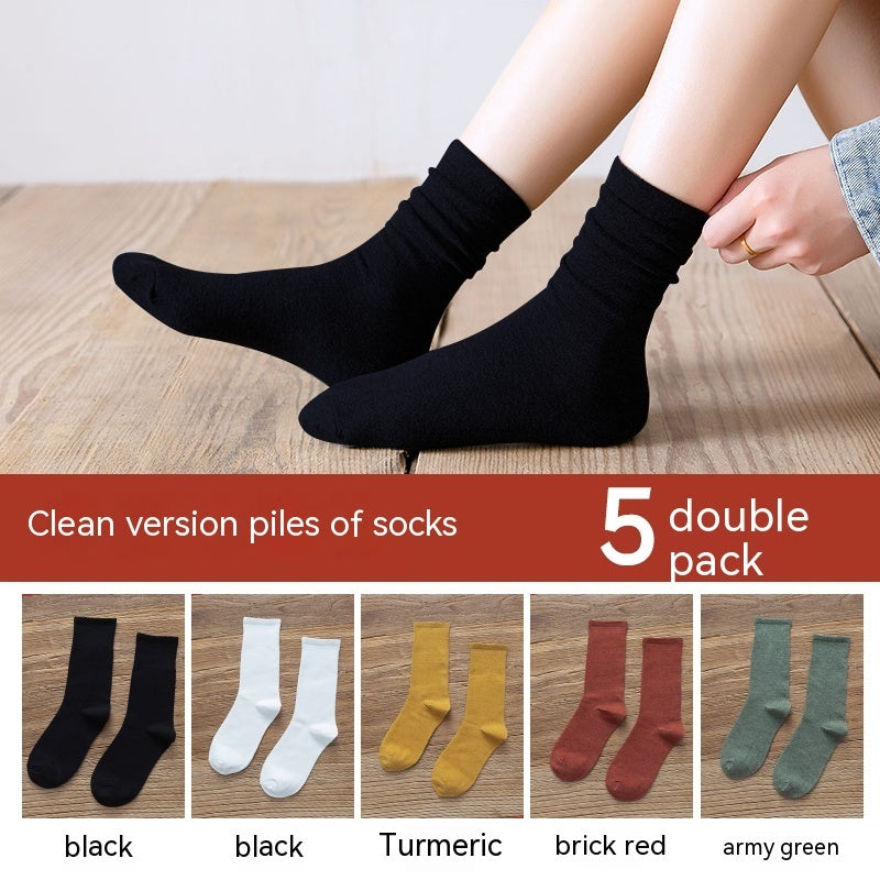 Non Pure Cotton High Tube Loafers And Socks