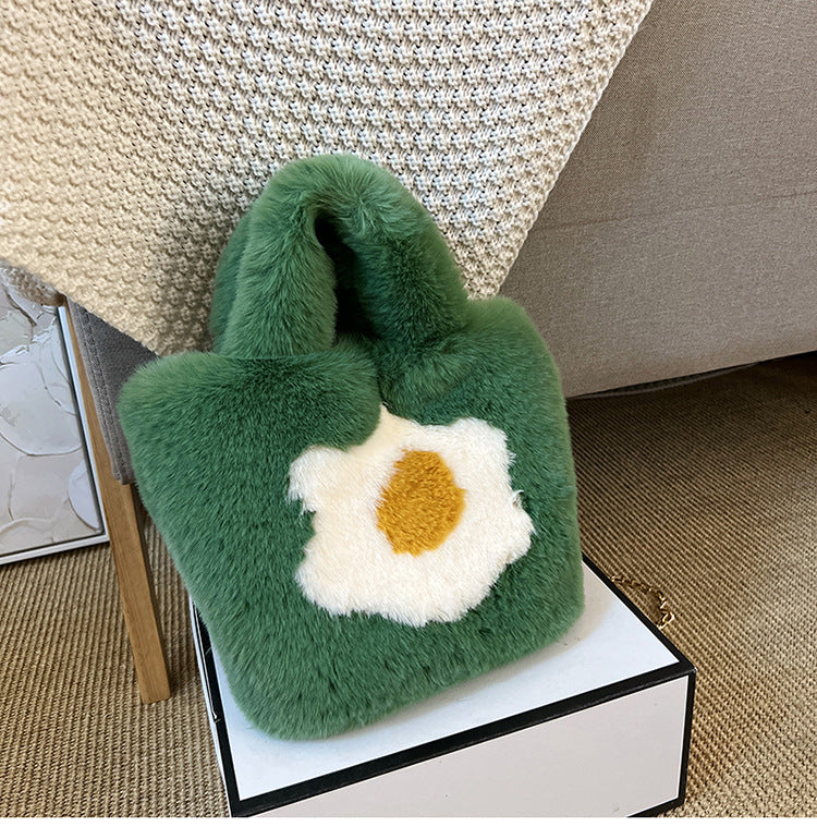 Women's Fashion Simple Omelette Flower Messenger Bag