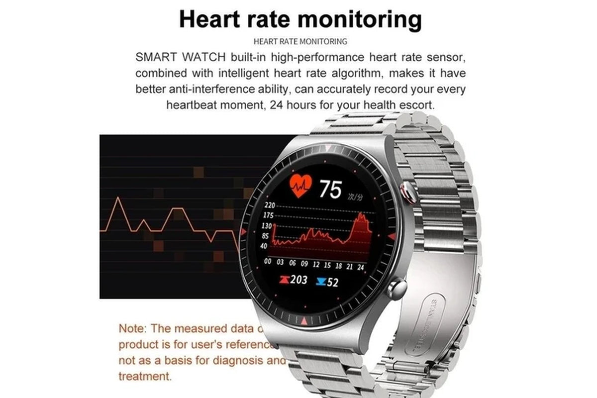 2024 New 4G ROM Bluetooth Call Smart Watch Men Local Music Heart Rate Fitness Tracker Smartwatch for Huawei GT2 Pro Xiaomi Phone - Mesh Belt Silver