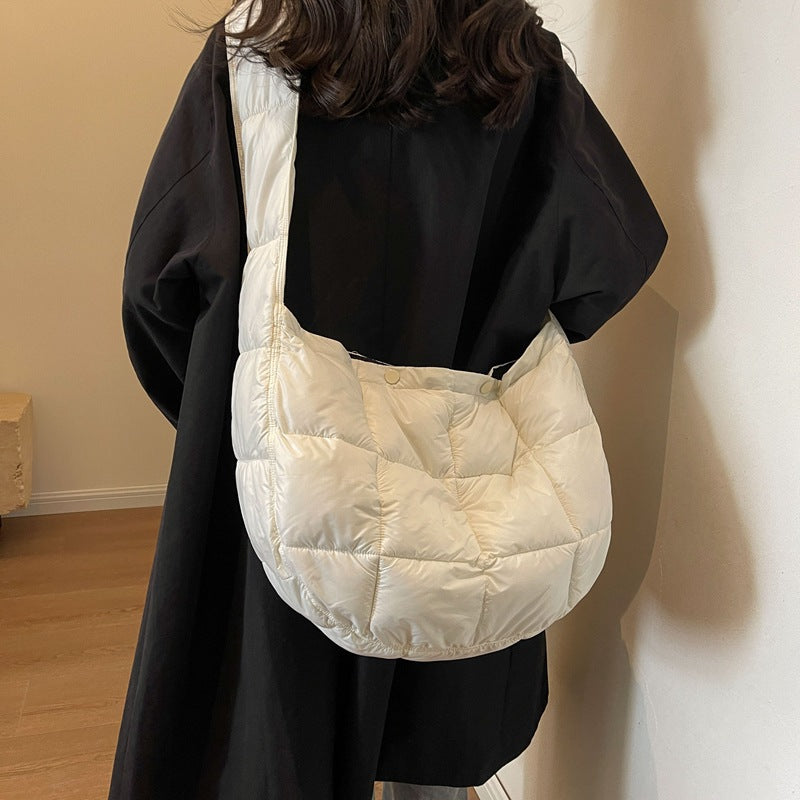 Plaid Large Capacity Down Cotton Bag For Women