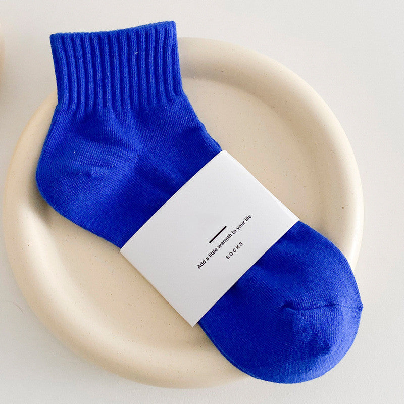 Simple Solid Color Women's Mid Tube Socks