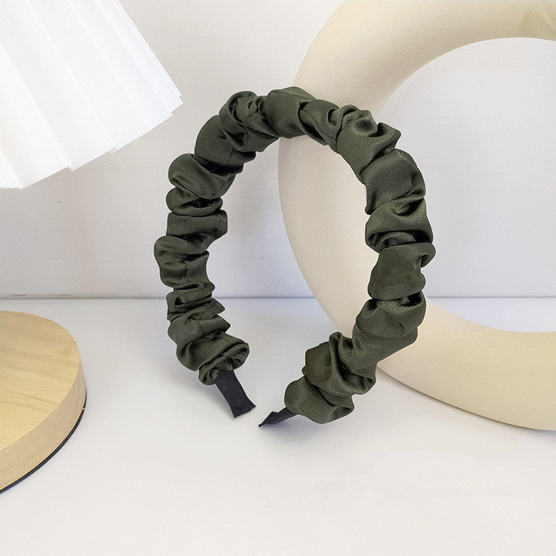 French Retro Fabric Pleated Headband Girls All-match