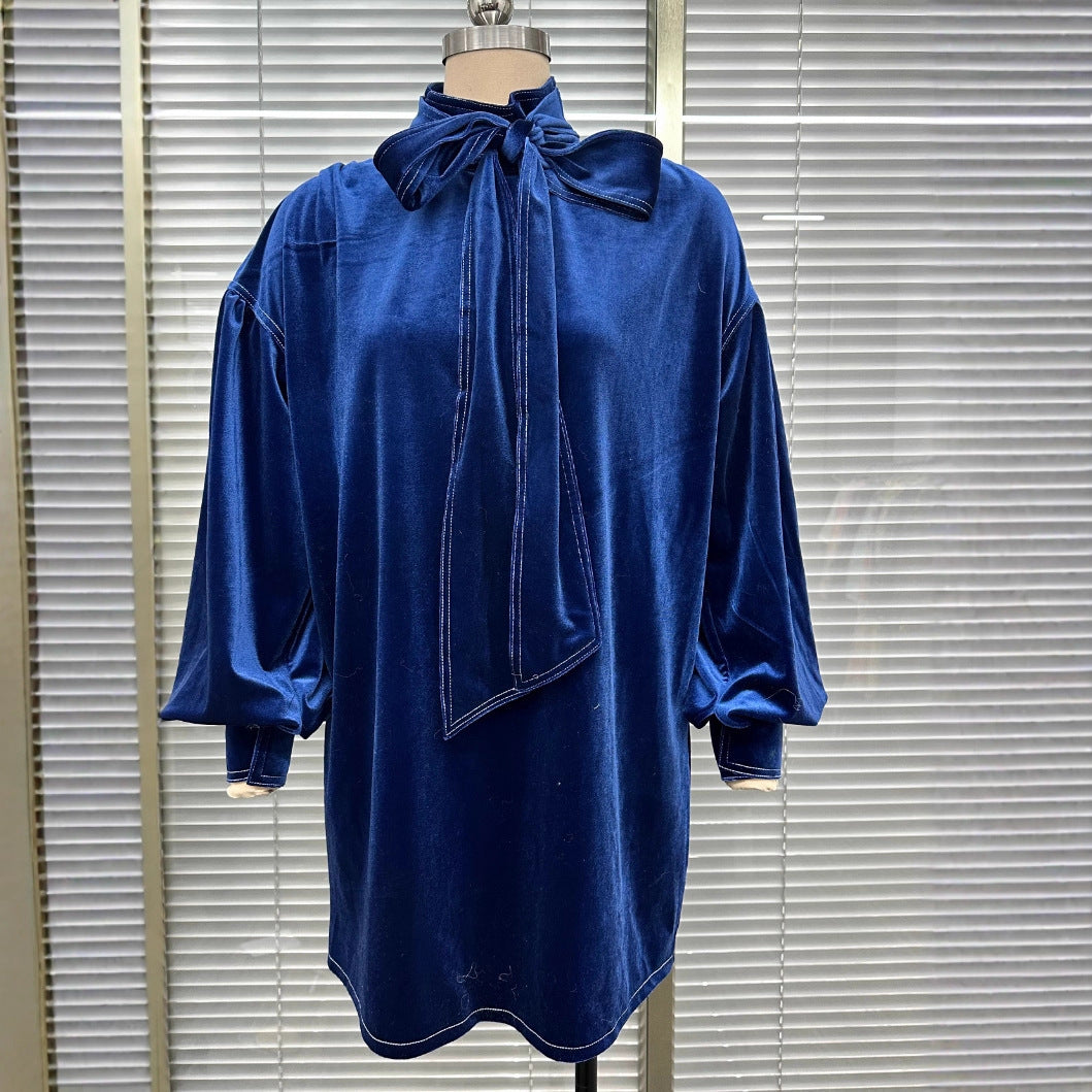 Elegant Bow-Tie Lantern-Sleeve Jacket For Women