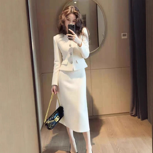 AutumnWinter Elegant And Sophisticated Coat And Skirt Set