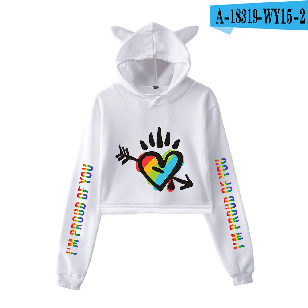 Girl Navel Exposed Cat Ear Sweater