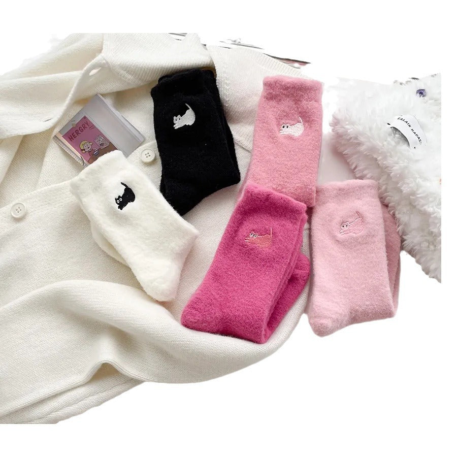 Women's Thick Thickened Plus Velvet Warm Mid-calf Length Socks