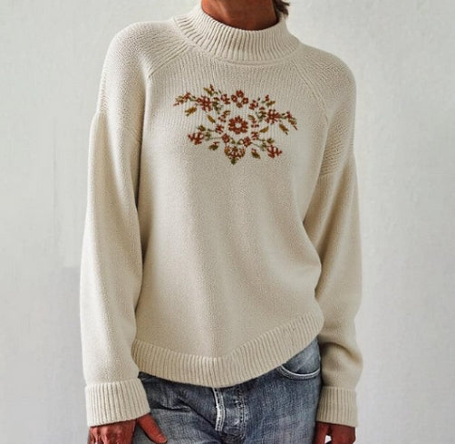 Women's Popular Mock Neck Long Sleeve Sweater