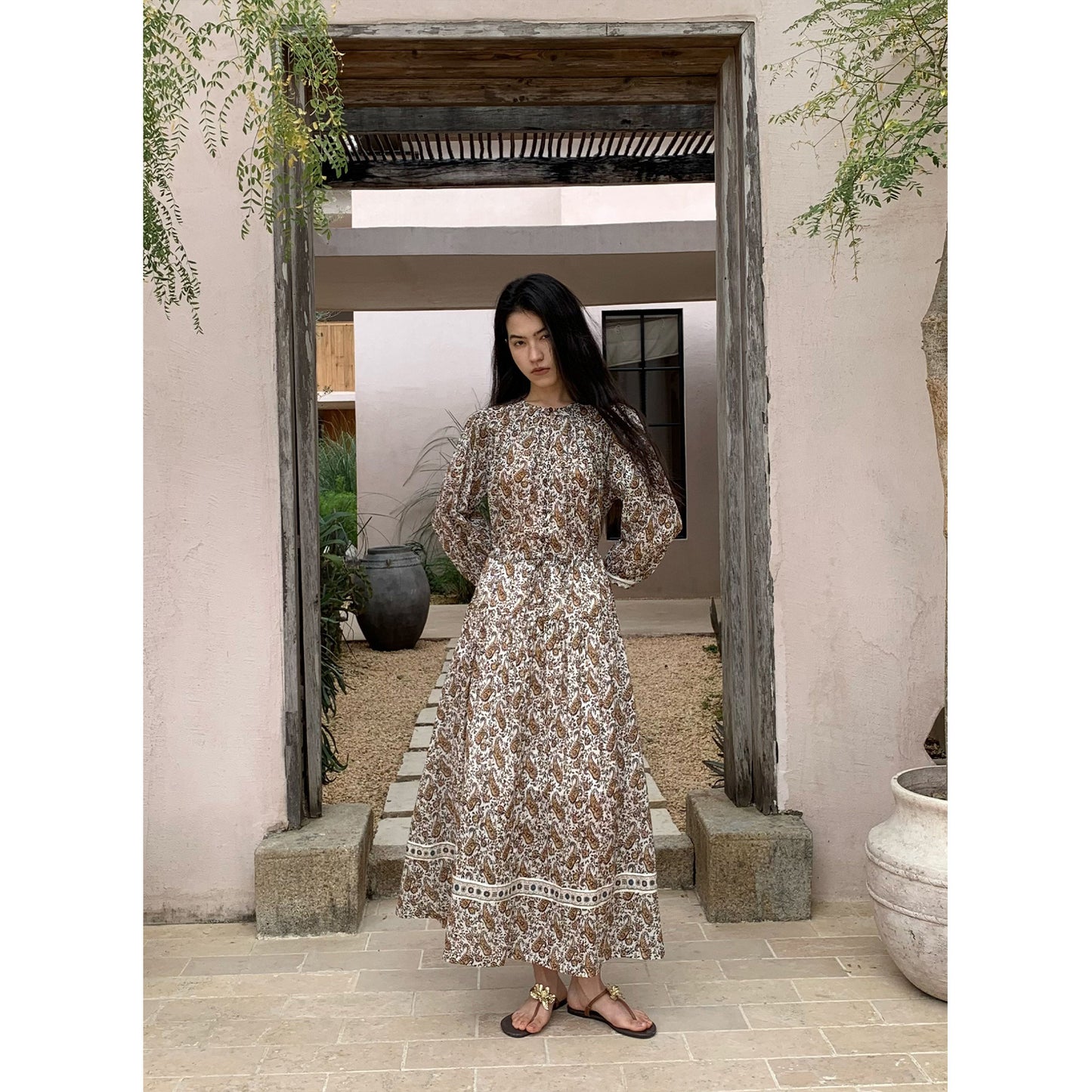 Women's Fashionable Elegant Loose-Fitting Floral Print Dress