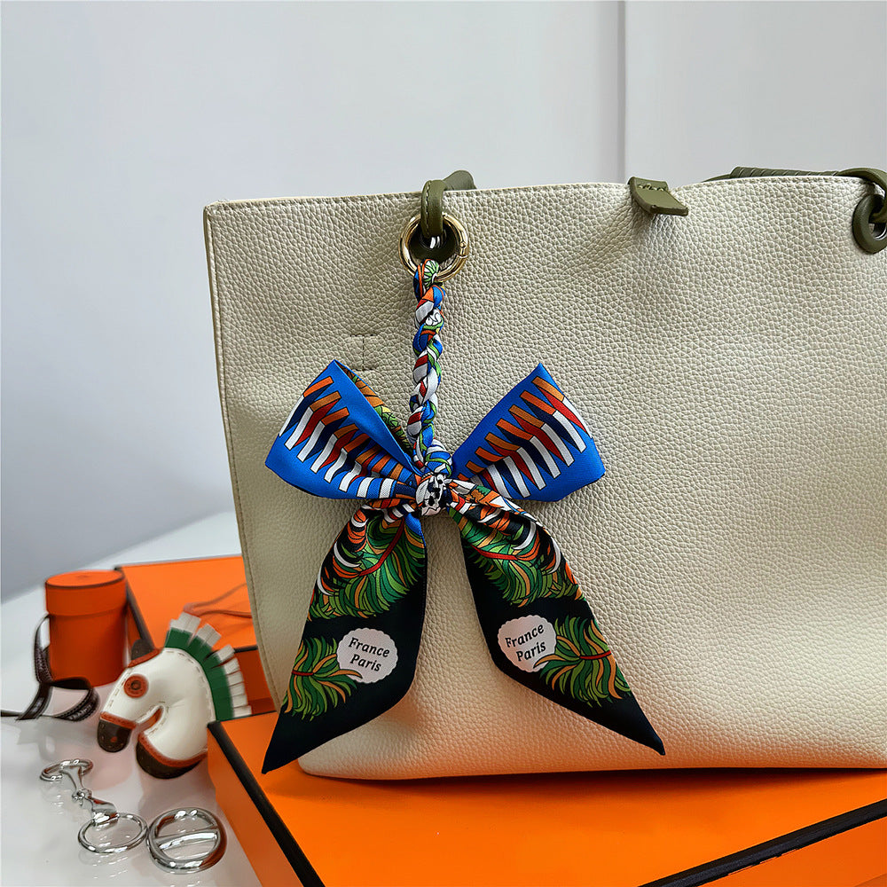 Women's Polyester Bag Decorative Scarf Pendant