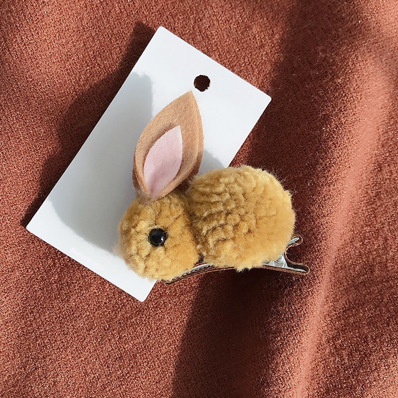 Cute Lamb Hair Three-dimensional Rabbit Head Rope