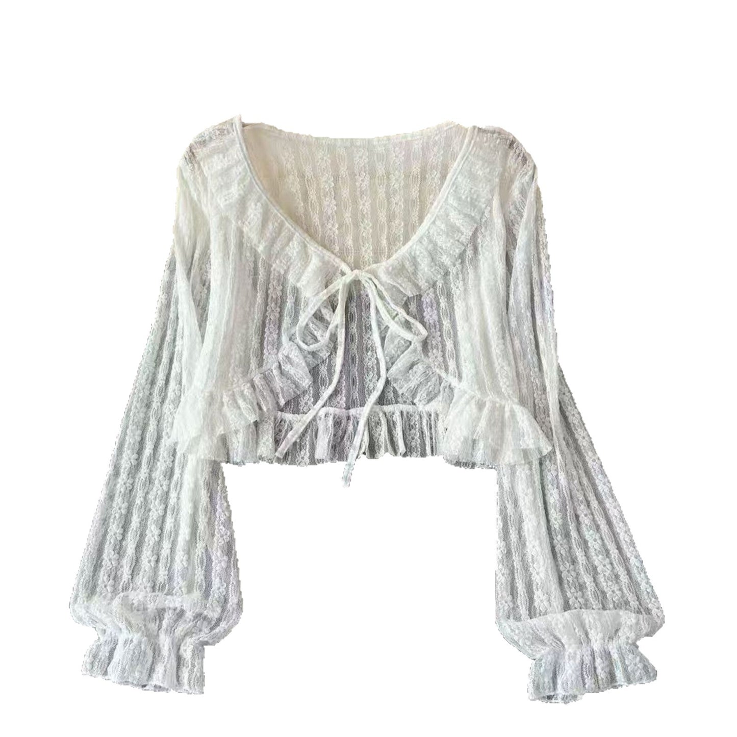 Short Lace Sun-protective Cardigan Top