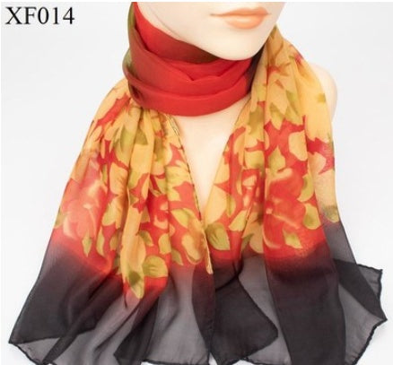Spring And Autumn Print Chiffon Scarf Shawl