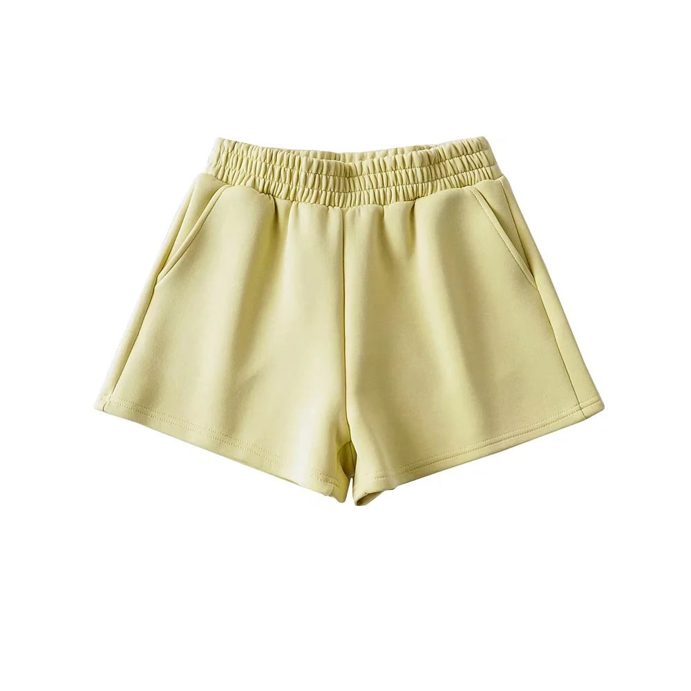 Elastic Waist Sports Shorts Women's Loose-fitting Versatile Outerwear Casual  7-color