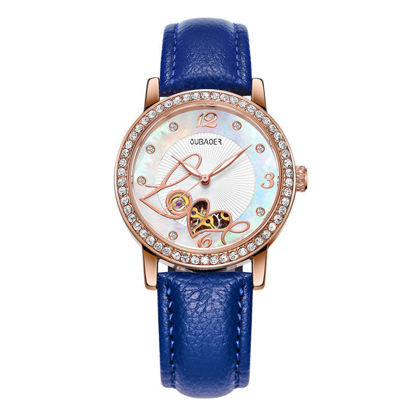 Mechanical hollow luminous belt waterproof watch