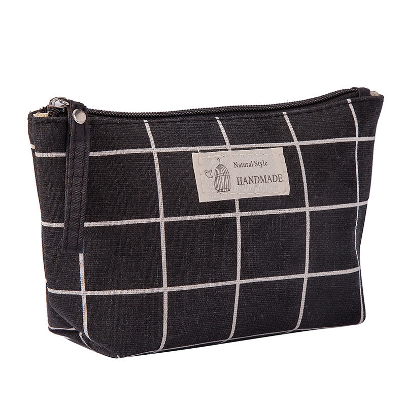 Dot fabric cosmetic bag