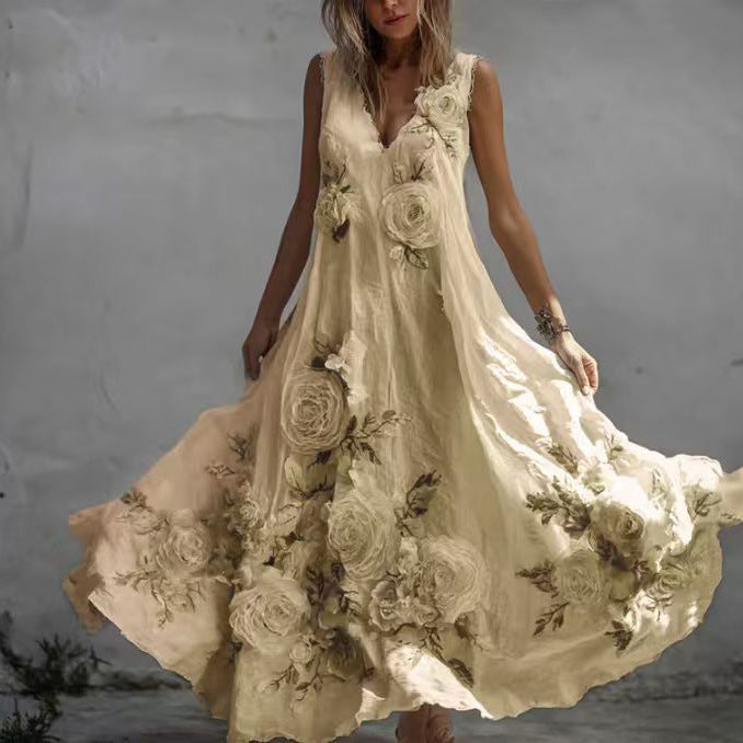 Womens Floral Print Dress Elegant And Chic