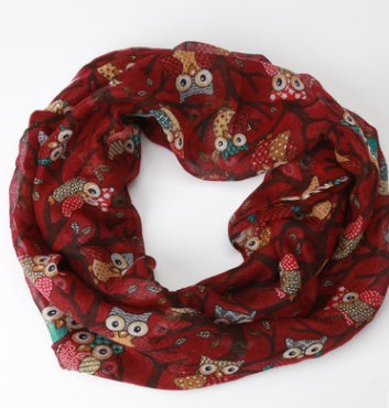 Chamsgend Newly Design Women Ladies Owl Cartoon Print Scarf Warm Wrap Shawl O Neck Rings 160405 Drop Shipping Chamsgend
