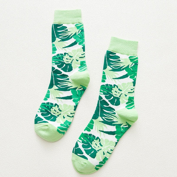 Current tube socks, plant flowers, men's and women's socks