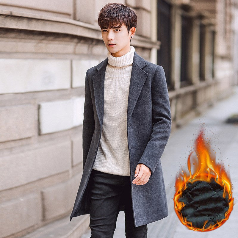 Men's wool coat Korean version slim