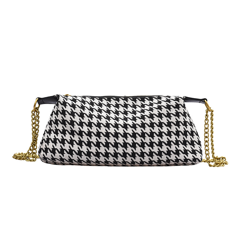Houndstooth chain bag