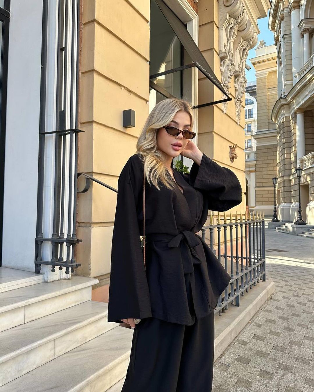 Euro-American-style Autumnwinter Long-sleeve Striped Pants