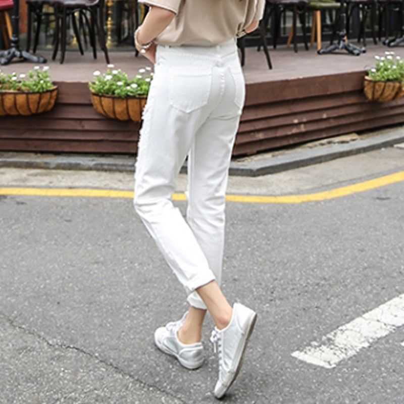 High waisted  jeans with holes