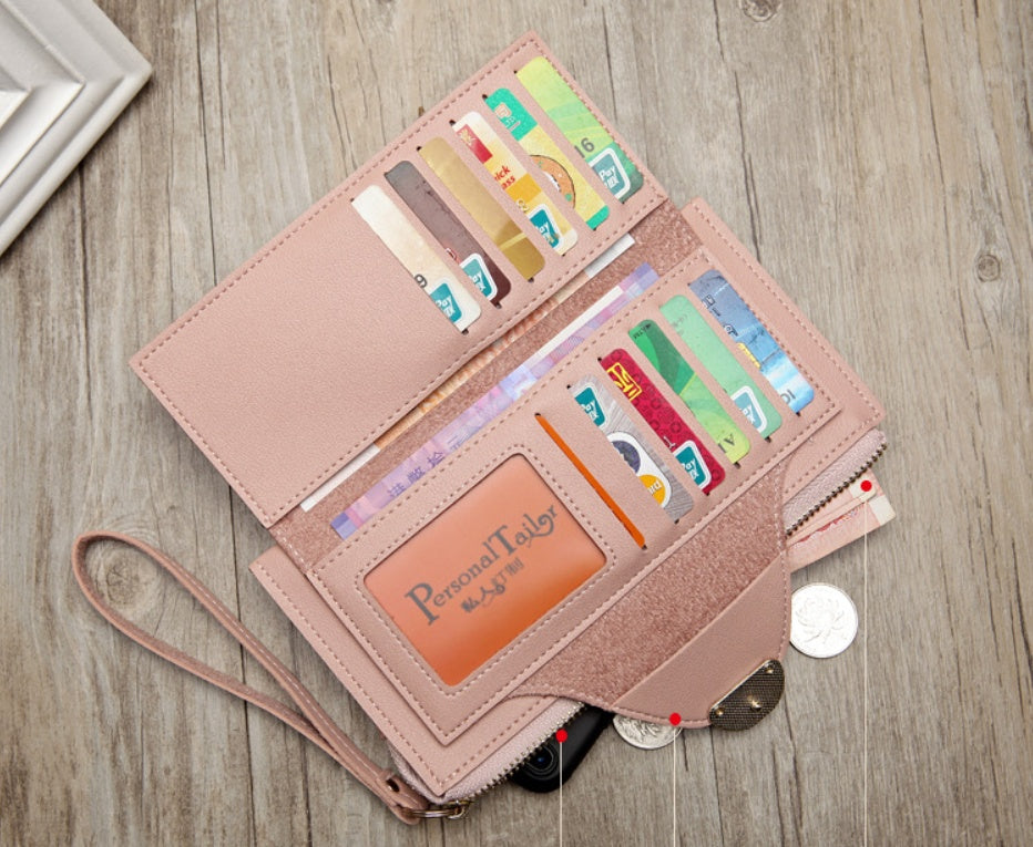 Buckle long section two fold double women's wallet