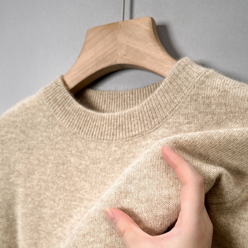 Casual Fashion Bottoming Shirt Young And Middle-aged Simple Half Turtleneck Solid Color Sweater For Men