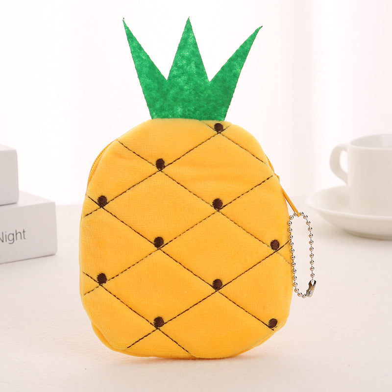 Korean Version Of The Watermelon Bag Orange Pineapple Fruit Cute Cartoon Plush Coin Purse