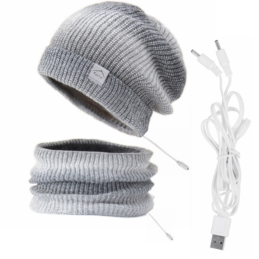 USB Electric Heating Keep Warm And Emit Heat Hat Outdoor Heating Scarf