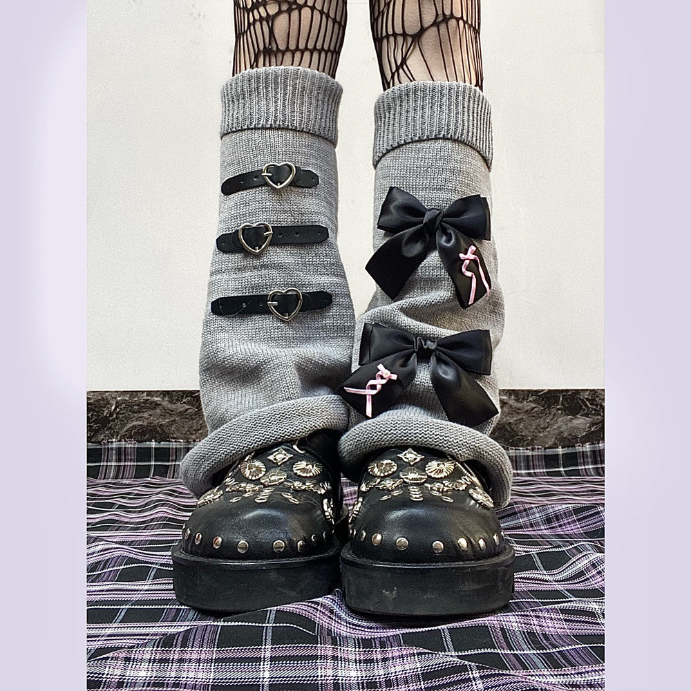 Bow Black Powder Love Leather Buckle Sub By2k Leg Cover