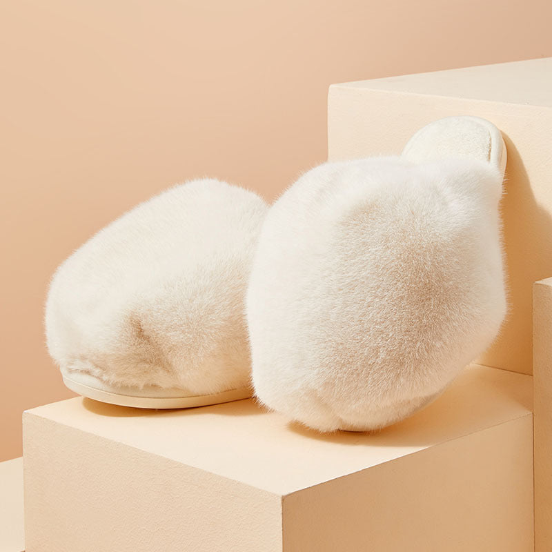 Home Outside Wear Warm Big Head Snowball Women's Models Of Cotton Slippers