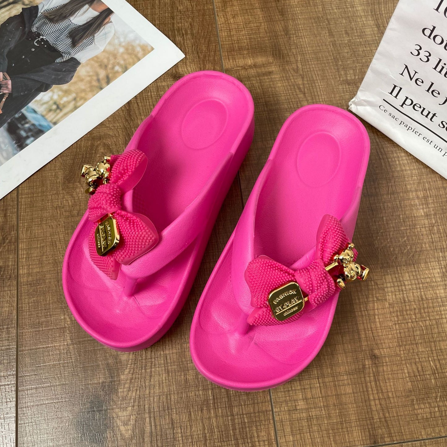 Thick-soled Deodorant Butterfly Bear Eva Slippers